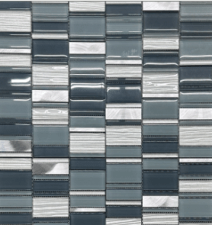 Striped Nickel Mosaic Tile Piece