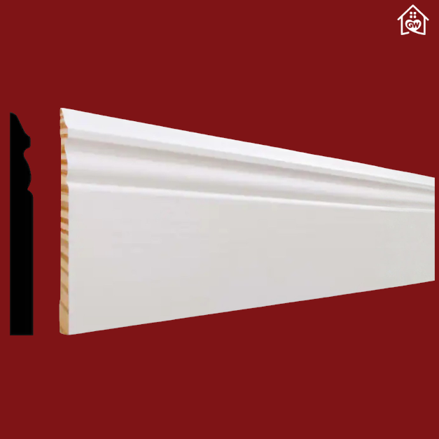 5180 9/16 in. x 5-1/4 in. x 16 ft. Primed Finger-Jointed Pine Wood Baseboard Molding (Sold By Piece)
