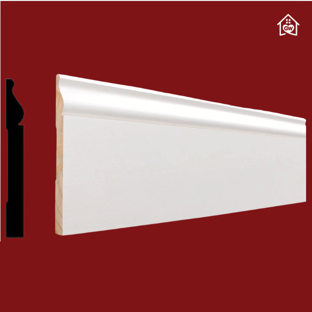 163E 9/16″ x 5-1/4″ x 16′ Primed MDF Baseboard (Sold By Piece)