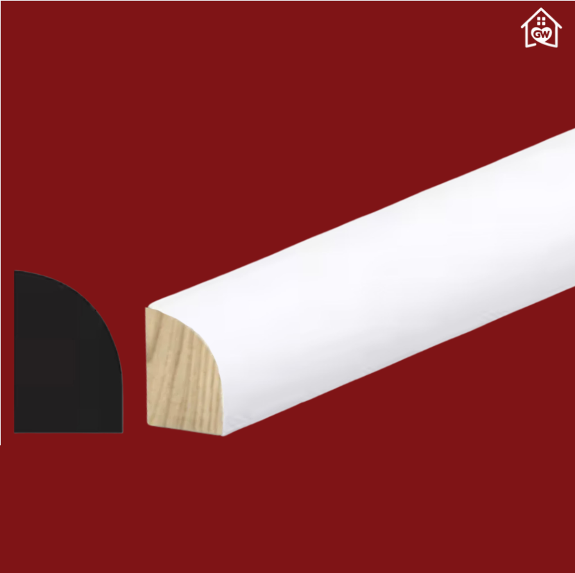 1/2 in. x 3/4 in. x 16 ft. Primed Finger-Jointed Pine  Wood Baseboard Shoe Molding