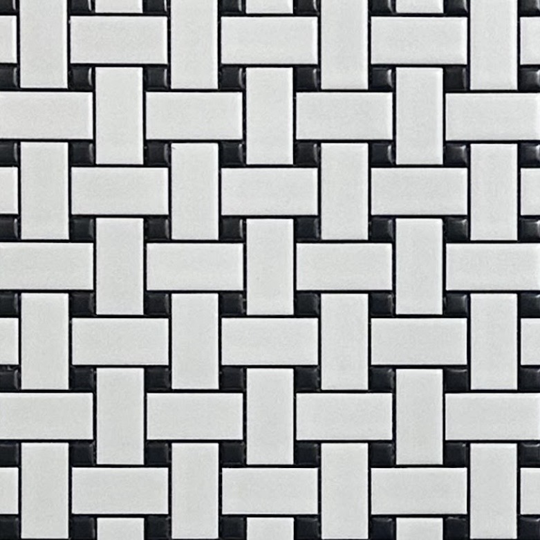 Basket Weave White & Black (Piece)